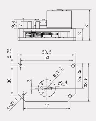 Reduction Geared DC5V Zone Valve Motor 2.5 NM Torque For Ball Valve Control