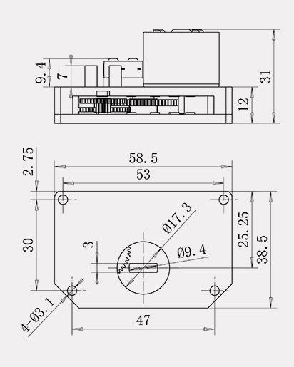 Reduction Geared DC5V Zone Valve Motor 2.5 NM Torque For Ball Valve Control