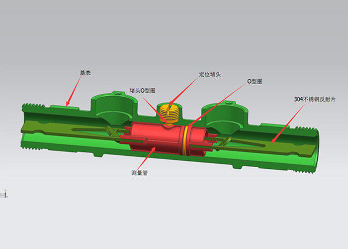 PN16 Ultrasonic Pipe Flow Meter , Ball Valve DN15 Water Meter Parts