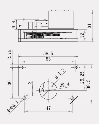 Reduction Geared DC5V Zone Valve Motor 2.5 NM Torque For Ball Valve Control